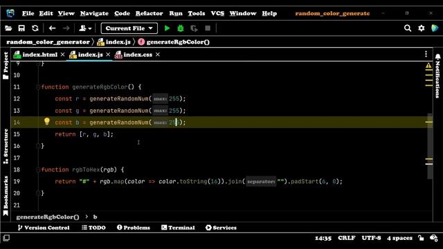 Генератор случайного цвета. Мини проект на JavaScript смотреть онлайн