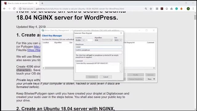 1 Create SSH keypair for DigitalOcean w Bitvise SSH Client смотреть онлайн