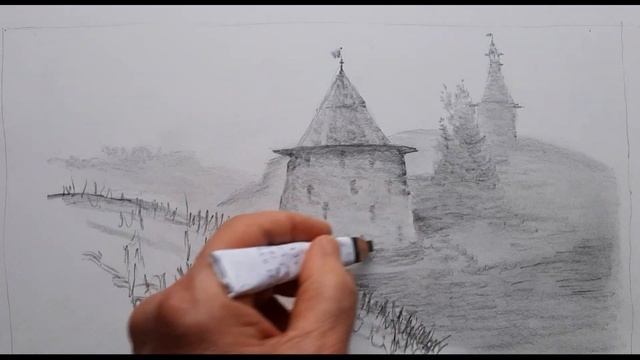 Как нарисовать туманное утро карандашом. смотреть онлайн