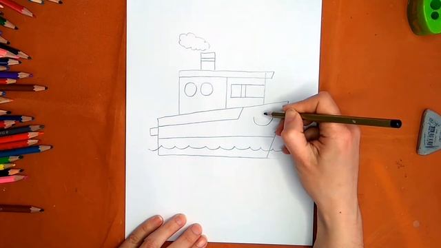 Как нарисовать катер. Онлайн-школа рисования "Малевашки" смотреть онлайн