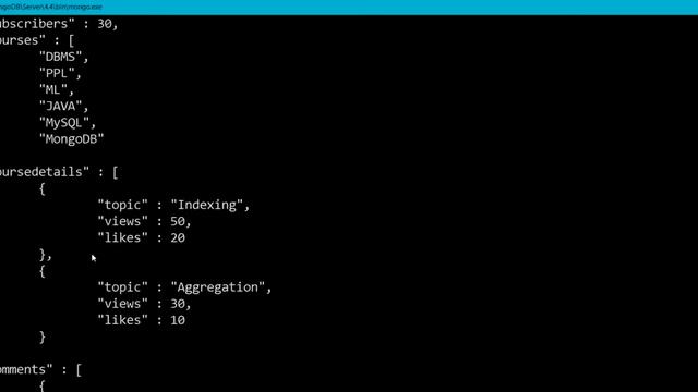 Creating collection embeded document and array of subdocument смотреть онлайн