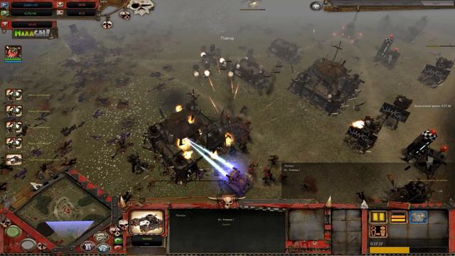 WH40k Dawn of War Soulstorm Multiplayer FFA Epic battle (28) "Эйз против 2х Говномесов" смотреть онлайн
