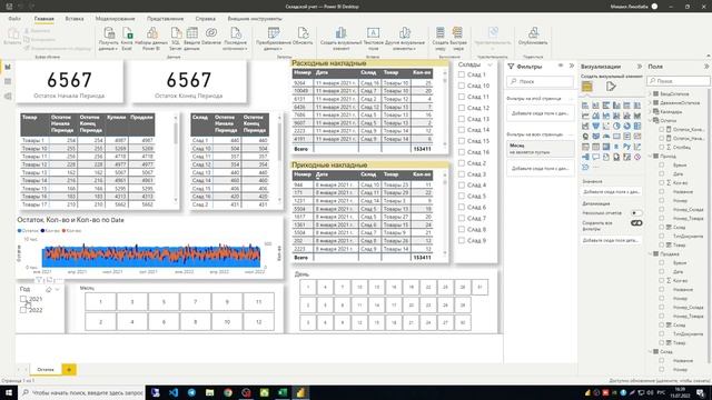 Power Bi. Пример Складского учета своими руками. смотреть онлайн