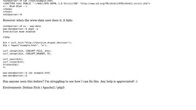 DevOps & SysAdmins: www-data user doesn't seem to have the access to use php-curl смотреть онлайн