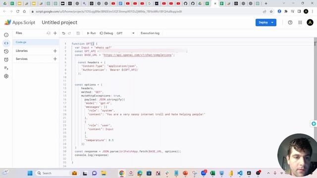 Connecting OpenAI GPT-4 with Google Sheets (Google Apps Script) смотреть онлайн