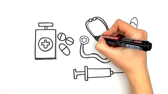 Как нарисовать набор доктора. Рисунок набор врача. Рисунки для малышей /РАСКРАСКИ РАЗВИВАШКИ/ смотреть онлайн