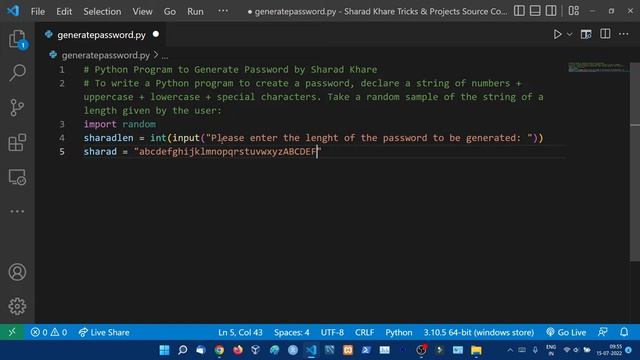 Python Program to Generate Random Password | Password Generator in Python | Python Tutorial In Hind смотреть онлайн