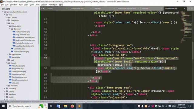 #21- Profile Change Name, Email & Password | Edit Profile | Personal Portfolio Website Laravel 10 смотреть онлайн