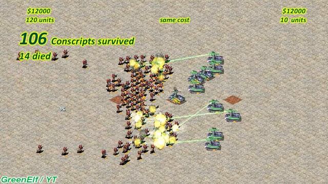 Conscripts vs Prism Tanks - Same Cost Battle: Red Alert 2 смотреть онлайн