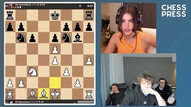 SUPERCUT: Magnus Carlsen DESTROYS Alexandra Botez with TIME HANDICAP (DUAL COMMENTARY) смотреть онлайн