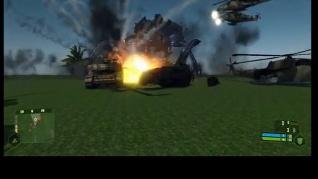 Test destruction in Crysis 1 of Npc Alien Hunter vs Tanks, Helicopters and Buildings смотреть онлайн