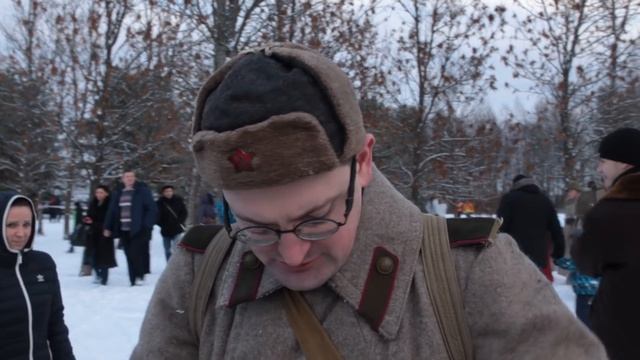 Реконструкция, посвященная 71-ой годовщине снятия блокады Ленинграда смотреть онлайн