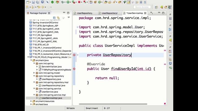 3.Spring POJO Programming Model & Stereotype Annotations смотреть онлайн