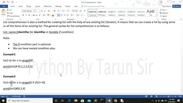 list comprehension in python смотреть онлайн