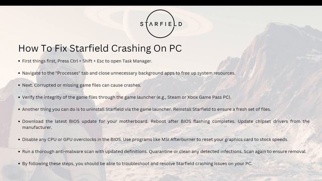 How To Fix Starfield Crashing On PC - Solved!