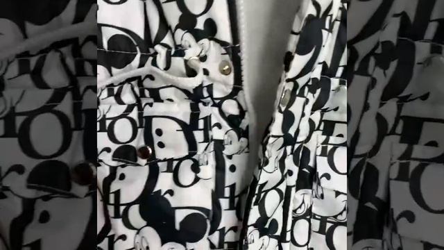 Демисезонная куртка парка для детей от 1 до 9 лет, с капюшоном. Черно-белая Диор