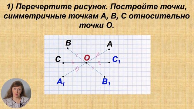 7й класс; Математика; "Cимметрии относительно точки и симметрии относительно прямой" смотреть онлайн
