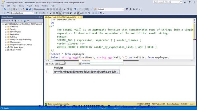 String_Agg | SQL Server Tutorial | MS SQL Server Function | Hindi смотреть онлайн