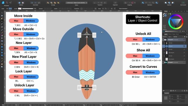 Affinity Designer Shortcuts for Mac & PC Windows - Tutorial смотреть онлайн