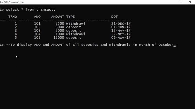 SQL command to find transaction in oct month |Class 12 SQL смотреть онлайн