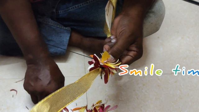 how to gerbera flower patels stringing jadai veni / jadai veni stringing method / how to tie flower смотреть онлайн
