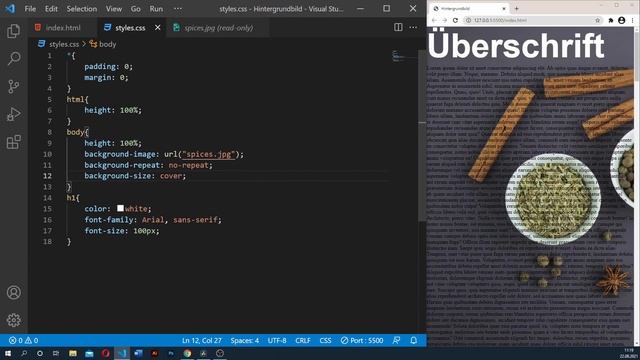 CSS Hintergrundbild richtig einfügen (vollbild) | CSS Tutorial Deutsch смотреть онлайн