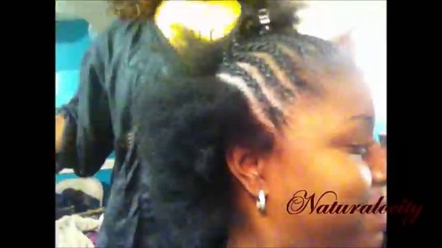 Big Afro Puff With Cornrows Protective Natural Hairstyle Updo - Naturalocity смотреть онлайн