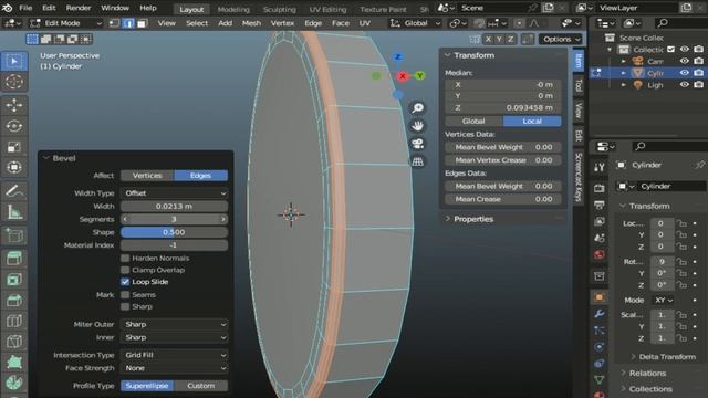 BEVEL - как исправить фаску и сделать плавный переход / BLENDER 3D смотреть онлайн