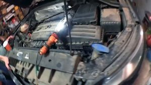 Снятие и опресовка радиатора АКПП Tiguan 2008 Год.