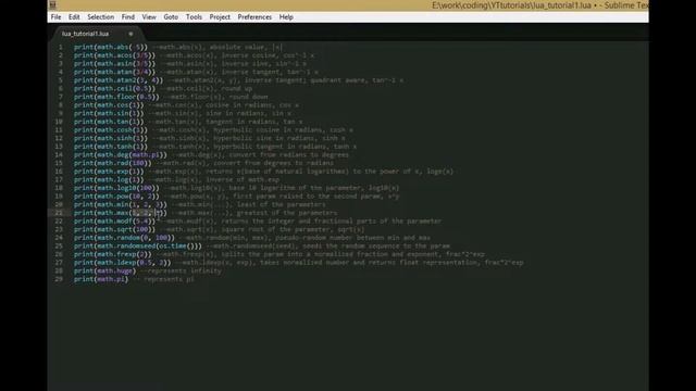 Lua Tutorial 15: The Math Library смотреть онлайн