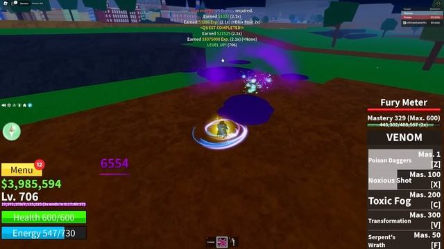 Noob To MAX LEVEL With VENOM FRUIT ONLY In Blox Fruits! смотреть онлайн