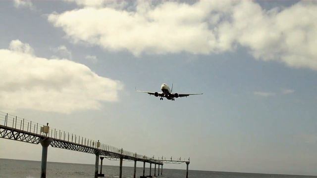 Plane Landing At Tenerife/ Arrecife From The Beach
