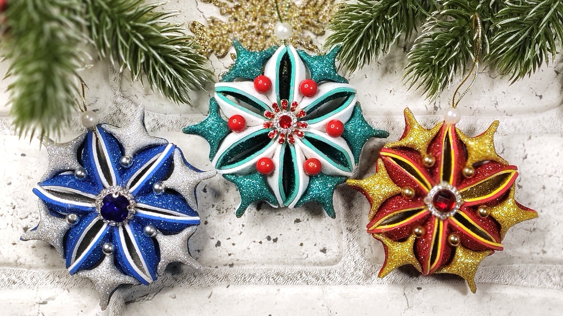 Новогодние игрушки своими руками из глиттерного фоамирана. смотреть онлайн