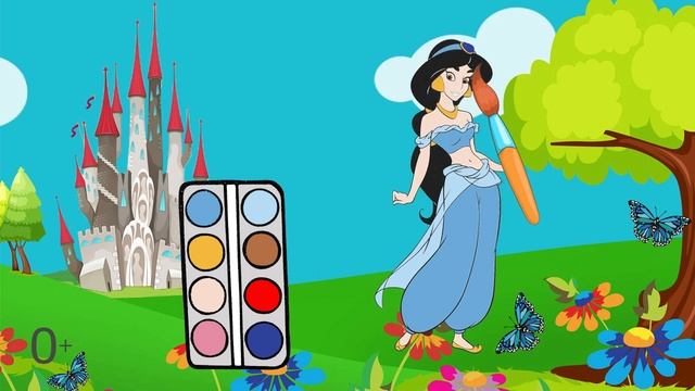 Мультик раскраска. Детские онлайн раскраски с Принцессами Диснея