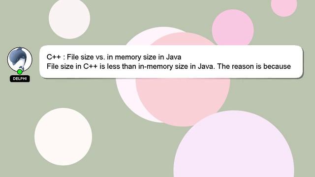 C++ : File size vs. in memory size in Java смотреть онлайн