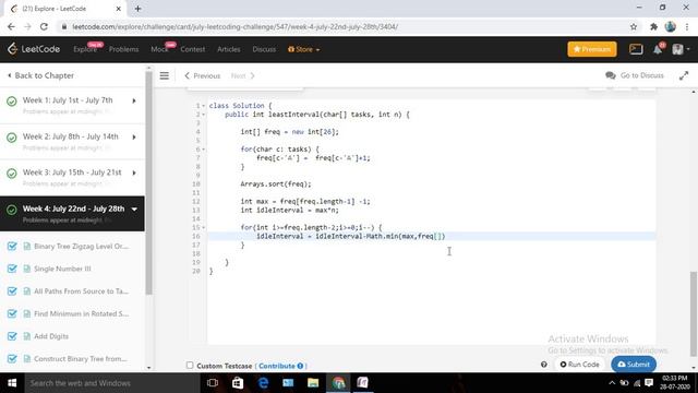 Task Scheduler July LeetCode Challange смотреть онлайн