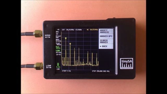 TinySA Marker Menu And Marker Positioning