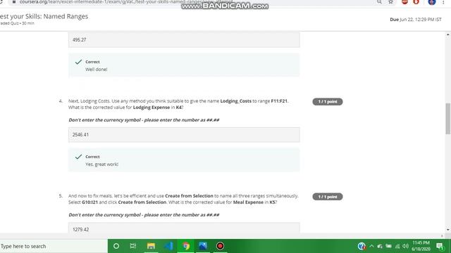 Excel skills for business intermediate I week 3 quiz answer of coursera course |Excel week 3 answer смотреть онлайн
