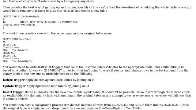 How to change primary key's data type from int to bigint in a huge transactional database under... смотреть онлайн