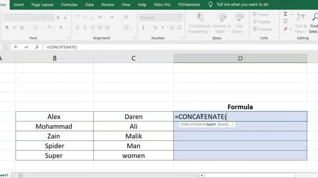 How to combine text from different column in excel using formula Concatenate - Urdu/Hindi смотреть онлайн