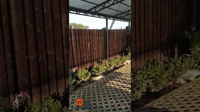 Забор-шахматка из каменной древесины. смотреть онлайн