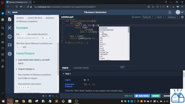 Python - CodeSignal Fibonacci Generator 67 смотреть онлайн