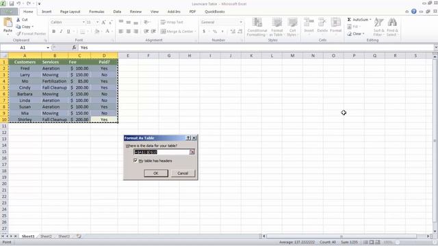 Excel - Convert a Range to a Table смотреть онлайн