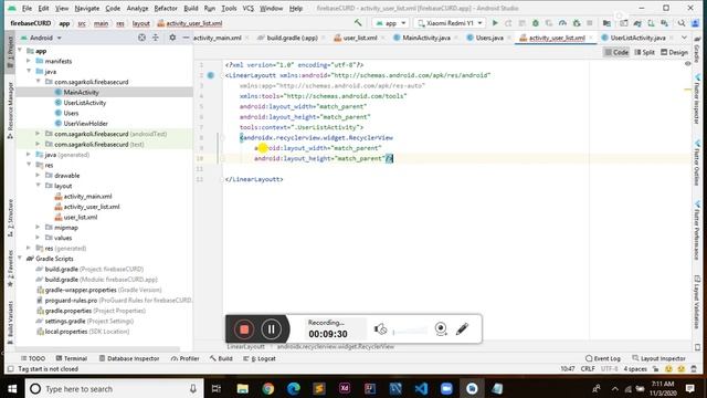 3.show/display user in recycler/list View realtime database on firebase in android studio смотреть онлайн