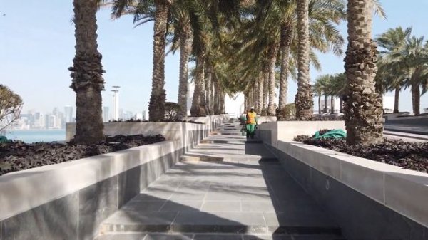 Museum park promenade - Doha, Qatar walking tour 4k 60fps