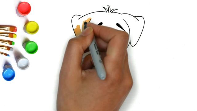 How to draw a cute little dog, the easiest drawings to draw with children that are easy to draw смотреть онлайн