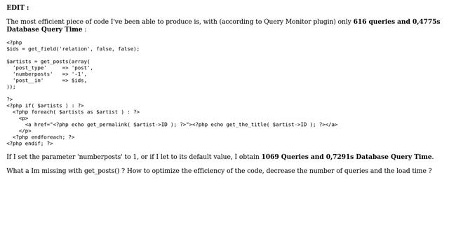 Wordpress: How to decrease the number of queries with get_posts and ACF? смотреть онлайн