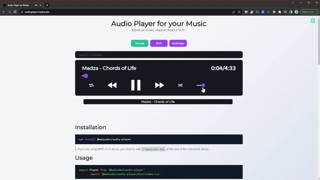Madza Audio player Library смотреть онлайн