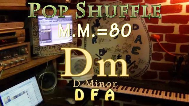Dm Minor - One Chord JamTrack - Pop Shuffle M.M. = 80