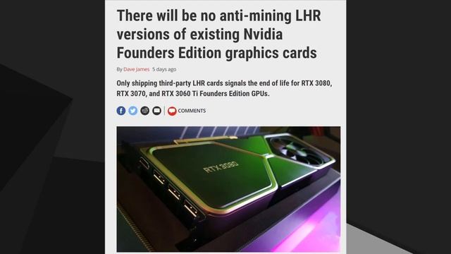 RTX 30 series Founders Edition GPUs not coming with LHR and Intel ATX12VO standard смотреть онлайн